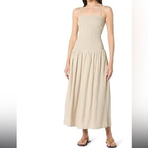 Chic Cream Polka Dot Maxi Dress